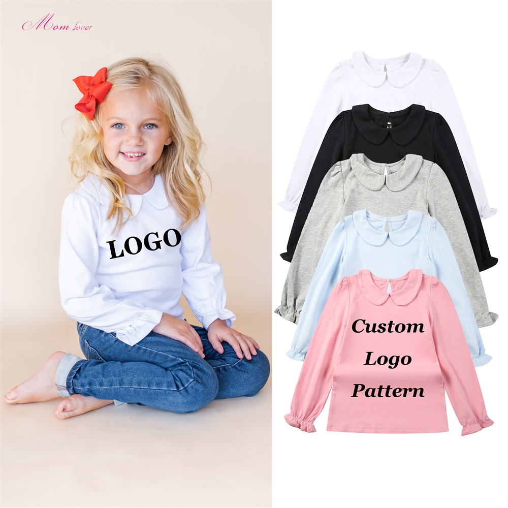 100% kammad bomull Peter Pan krage Barn T-shirts
