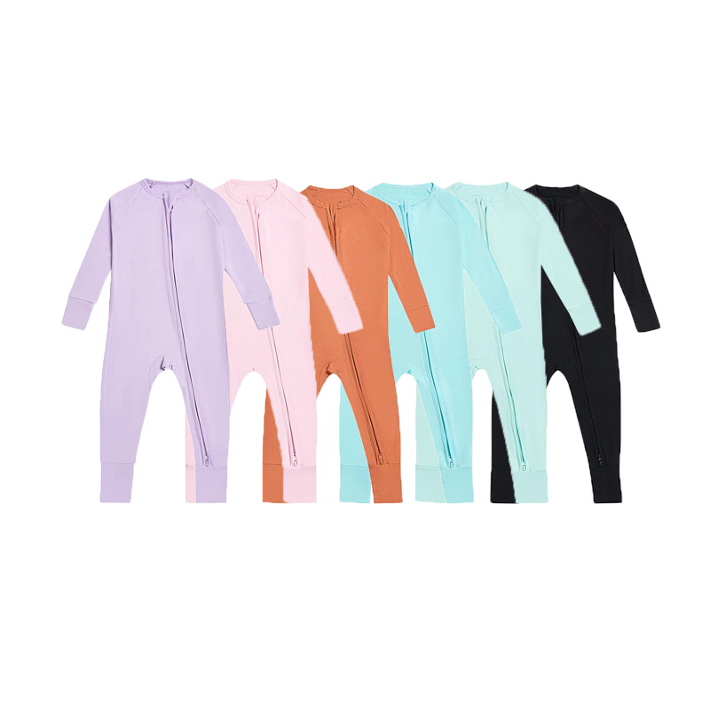 Bambus Baby Pyjamas blixtlås Footie Pyjamas Romper