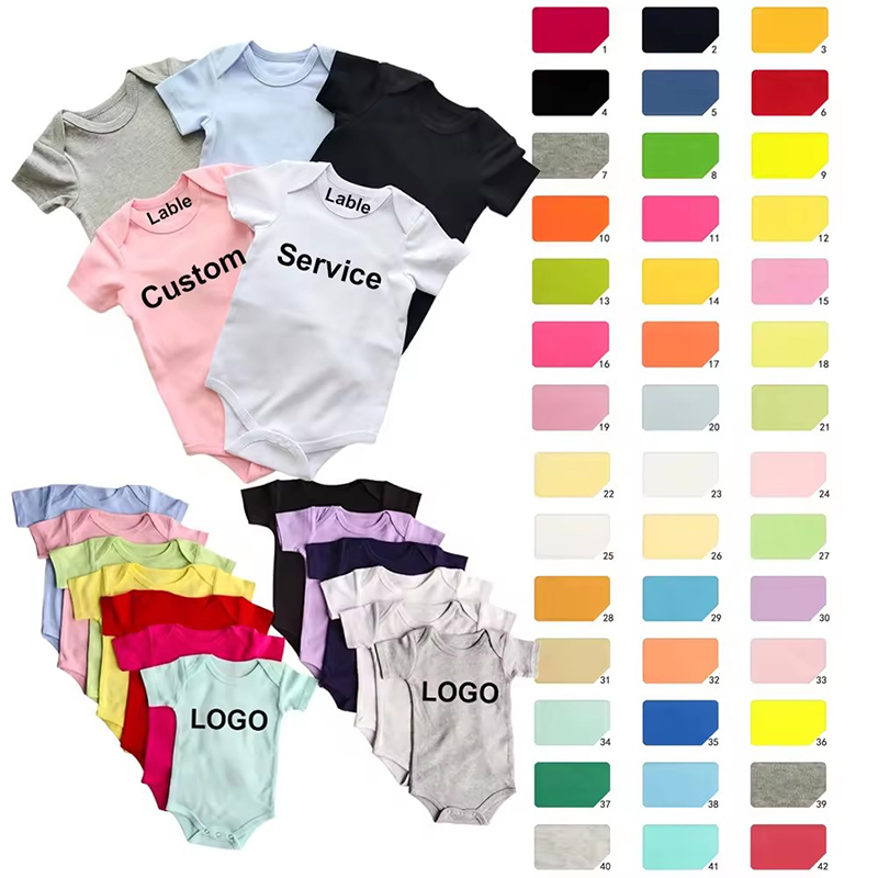 Anpassade nyfödda Baby Onesie kammade bomull Baby Girl Romper spädbarn Bodysuit